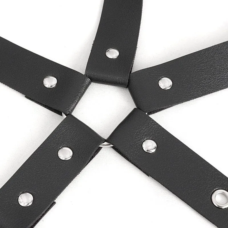 Men's Punk Crossed Buckle Faux Leather Harness