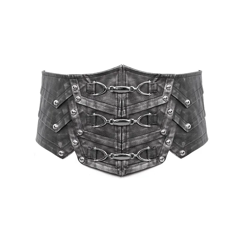 Men's Punk Faux Leather Rivers Belt