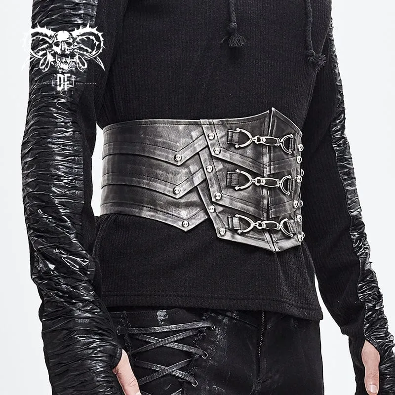 Men's Punk Faux Leather Rivers Belt