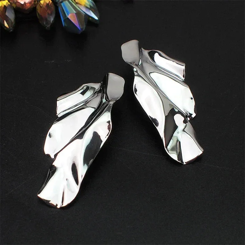 Metal Dangle Earrings Geometric Statement Punk Personality Hanging Earring