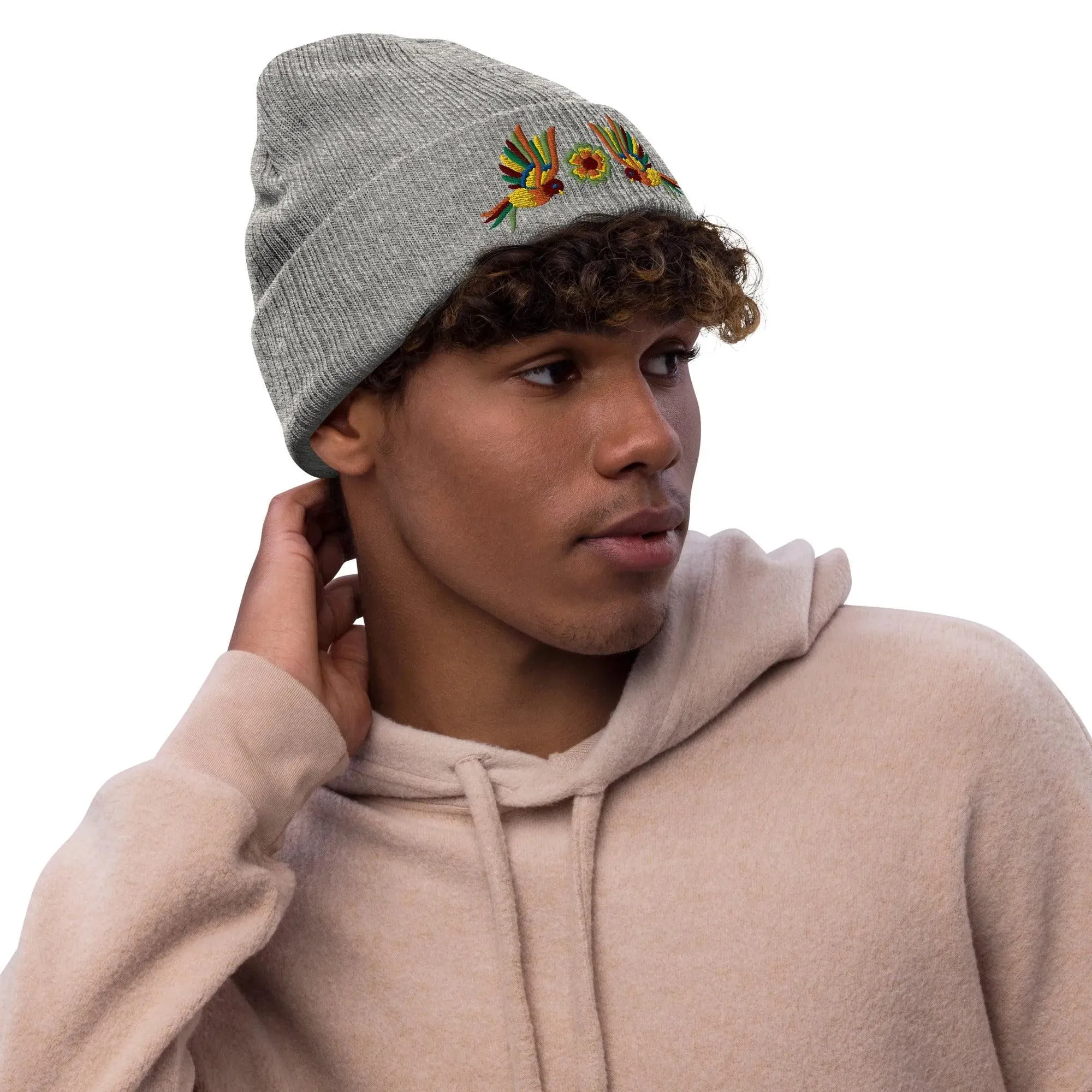 Mexican Otomi Embroidered Beanie