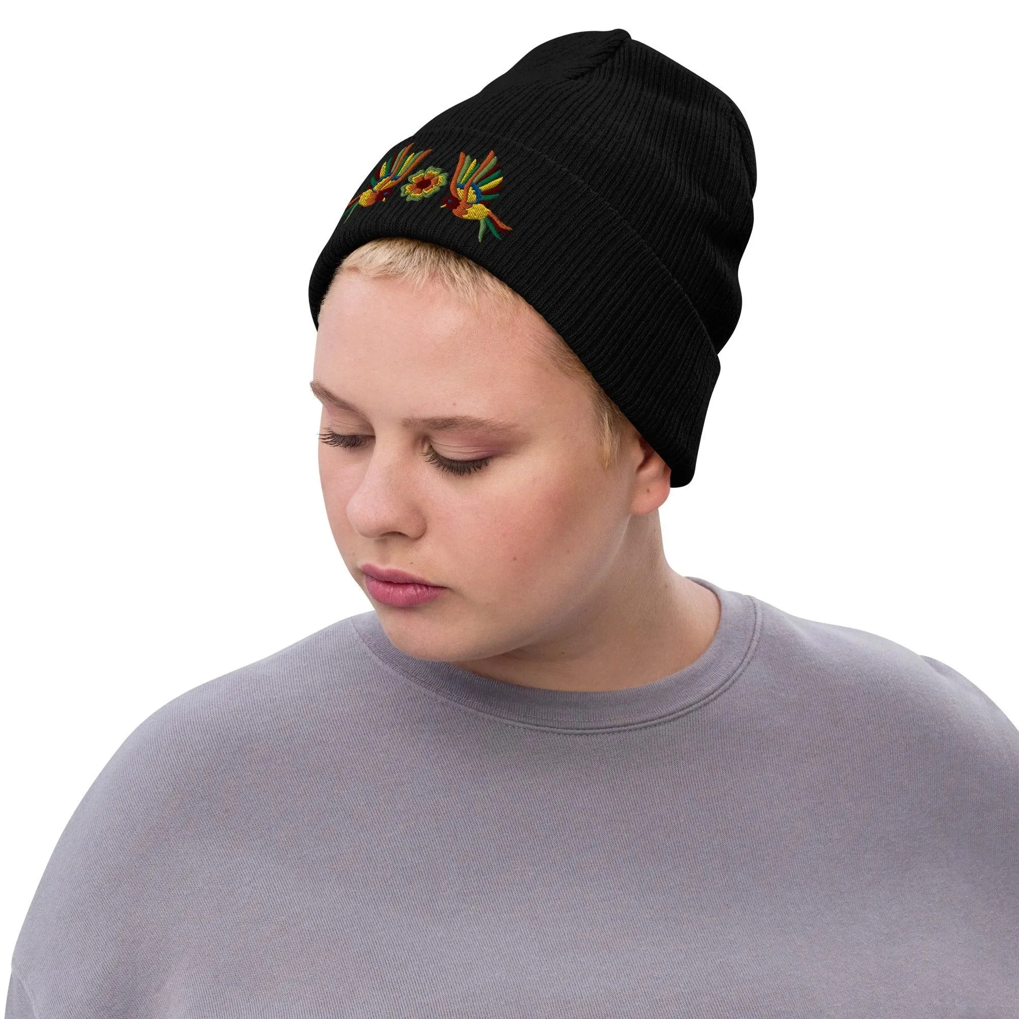 Mexican Otomi Embroidered Beanie