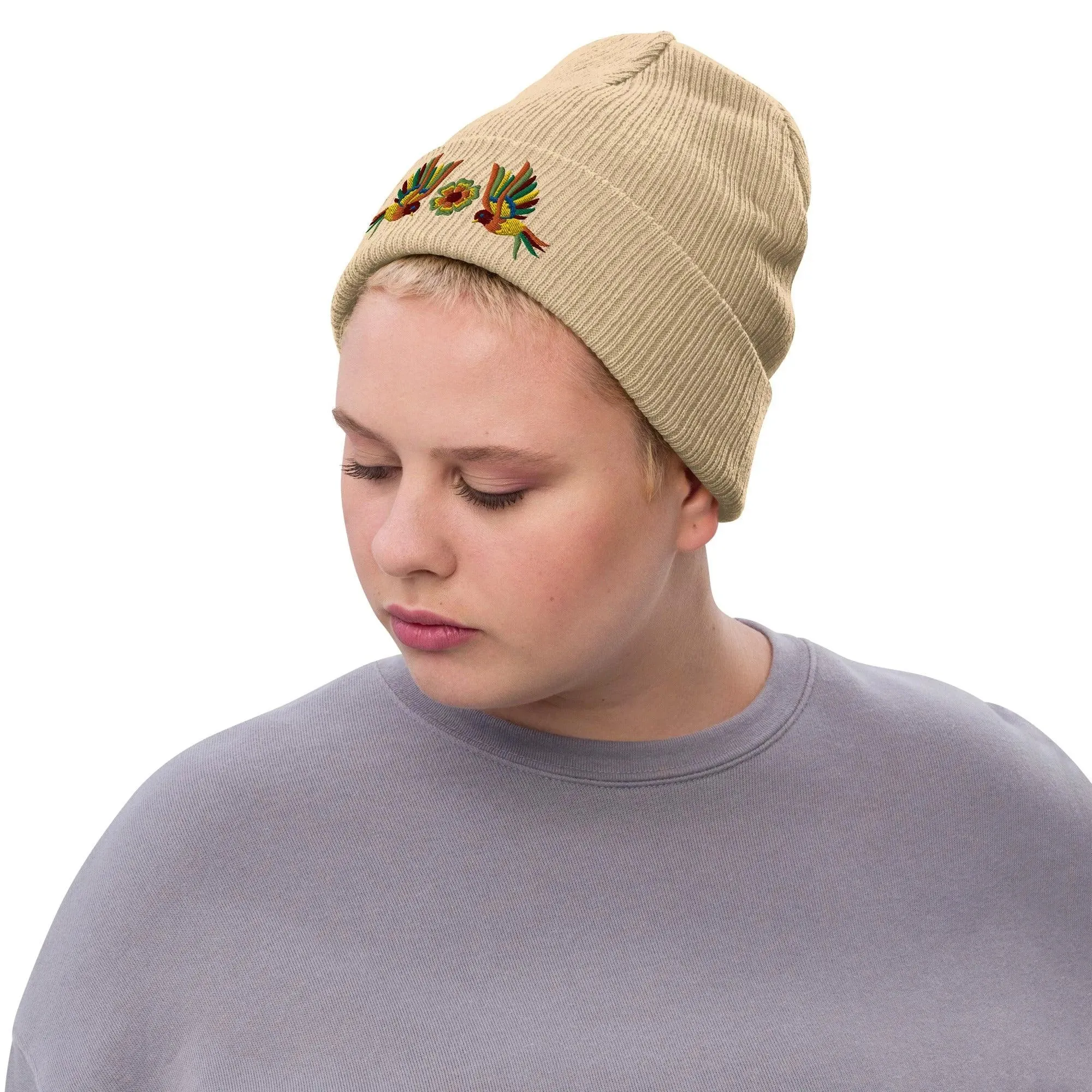 Mexican Otomi Embroidered Beanie