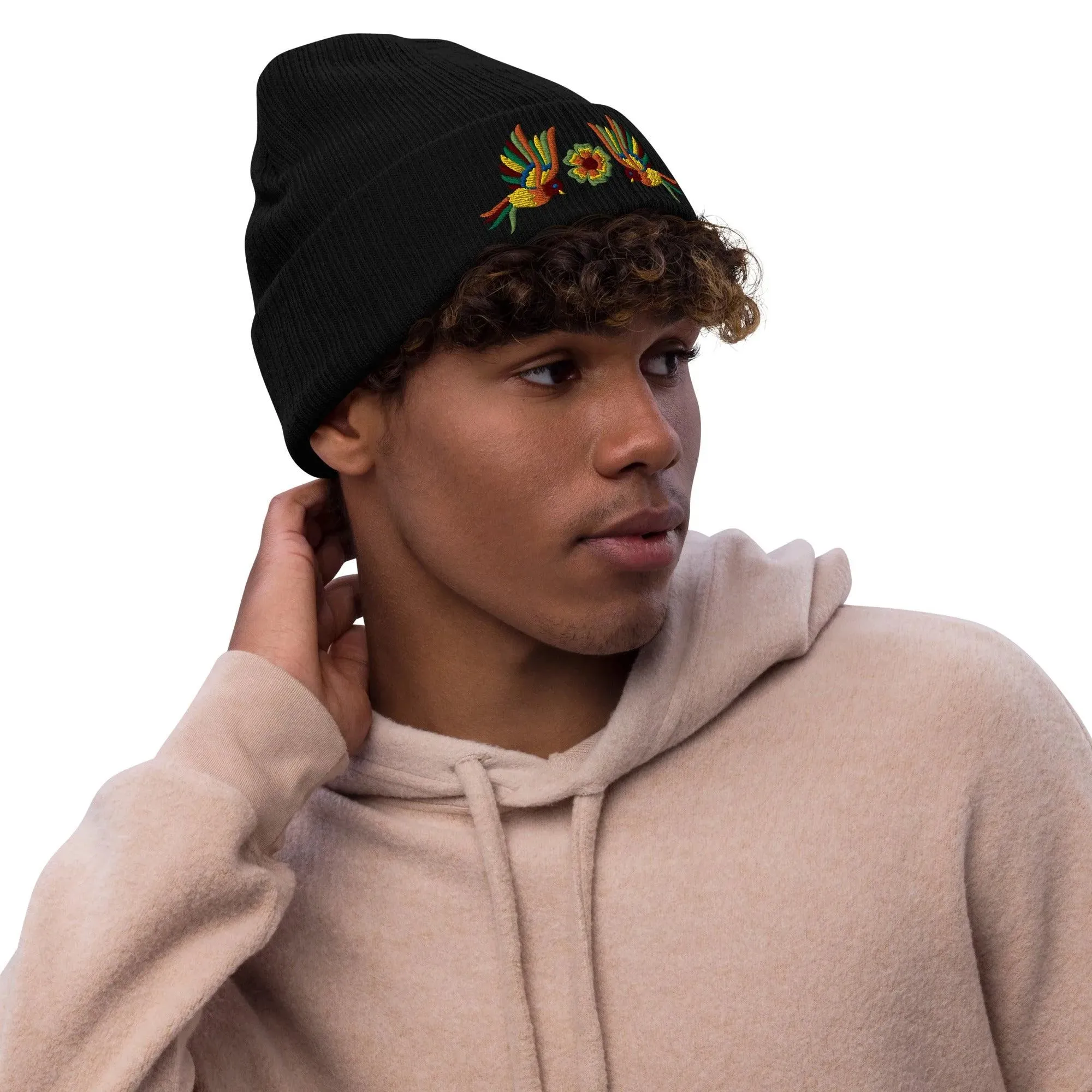 Mexican Otomi Embroidered Beanie