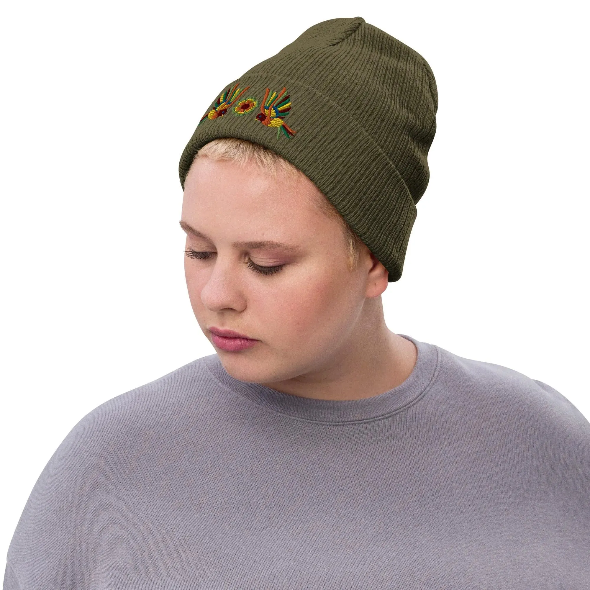 Mexican Otomi Embroidered Beanie