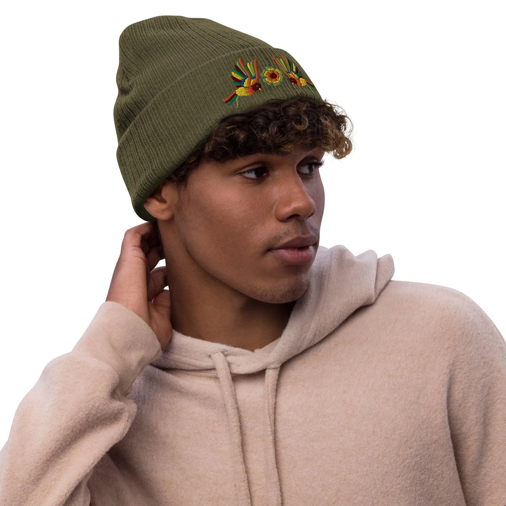 Mexican Otomi Embroidered Beanie