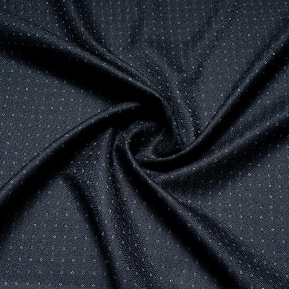 Midnight Blue Diamond Jacquard Super 120s Pure Wool