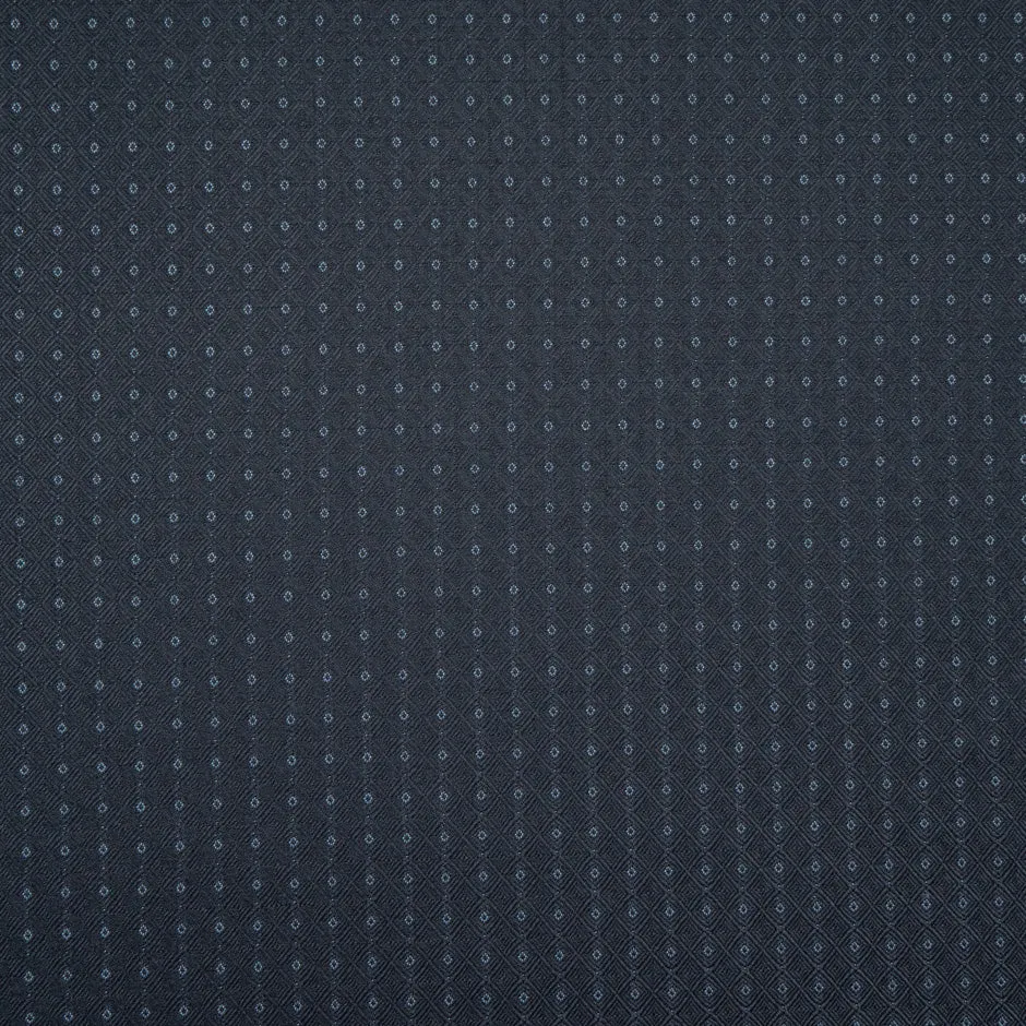 Midnight Blue Diamond Jacquard Super 120s Pure Wool