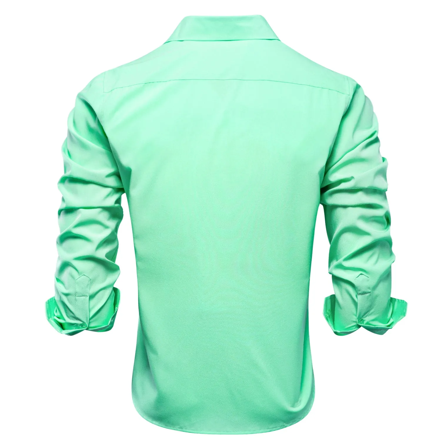 Mint Green Solid Men's Long Sleeve Shirt