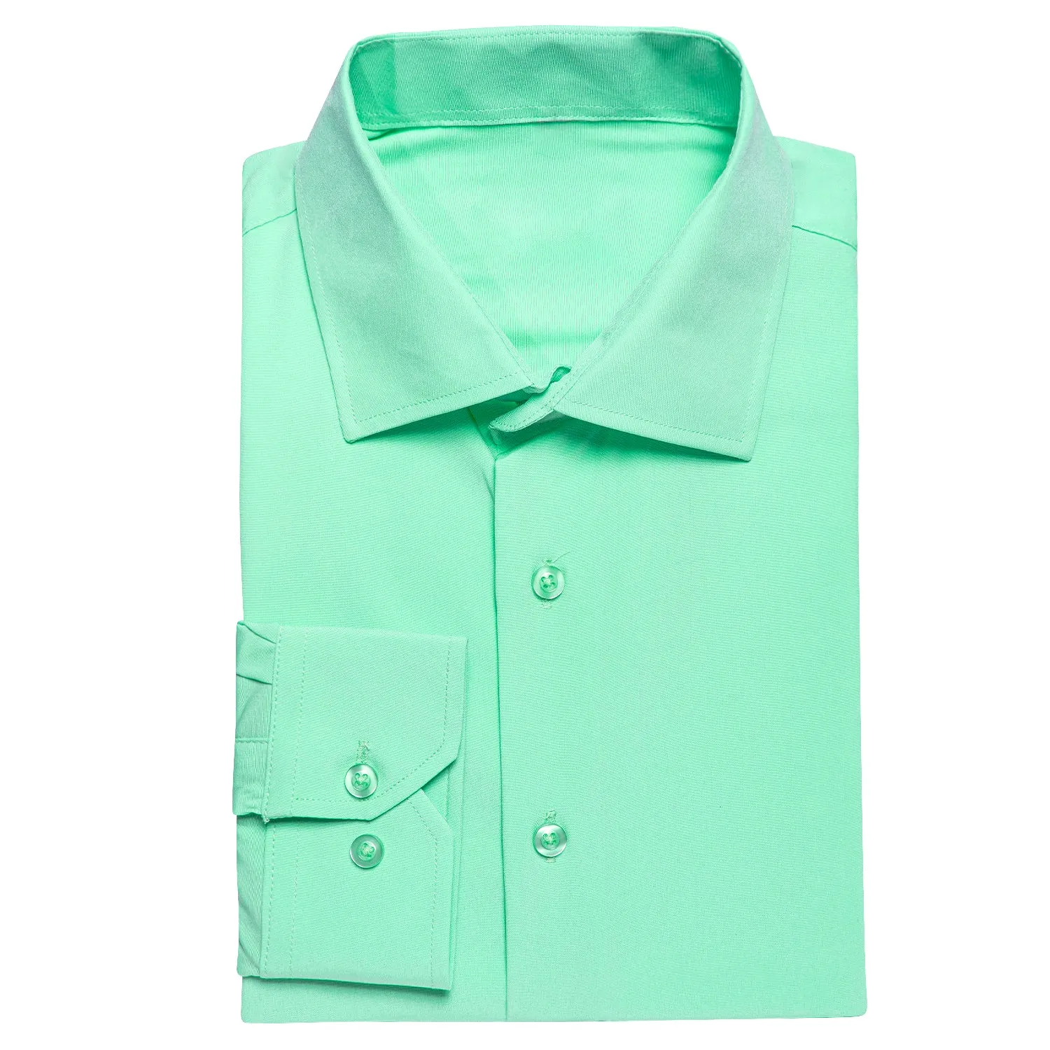 Mint Green Solid Men's Long Sleeve Shirt