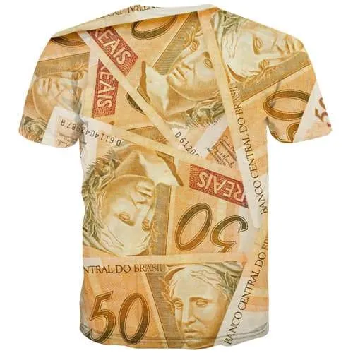 Money T shirts Men Funny Tshirts Novelty Vintage Tshirt Anime Harajuku Tshirt Printed Gothic Shirt Print Short Sleeve Full Print