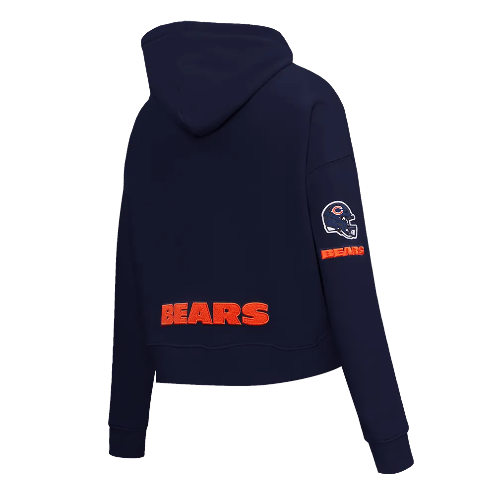 NFL CHICAGO BEARS CLASSIC WOMEN'S FLC CROPPED PO HOODIE (MIDNIGHT NAVY)