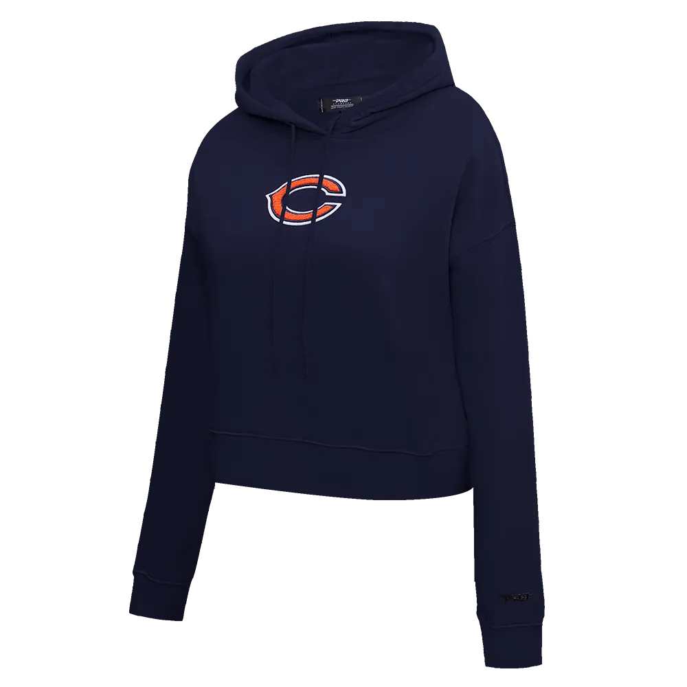 NFL CHICAGO BEARS CLASSIC WOMEN'S FLC CROPPED PO HOODIE (MIDNIGHT NAVY)