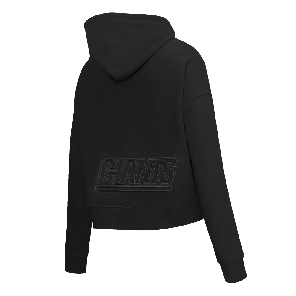 NFL NEW YORK GIANTS NEUTRAL WOMEN'S CROPPED PO HOODIE (BLACK)