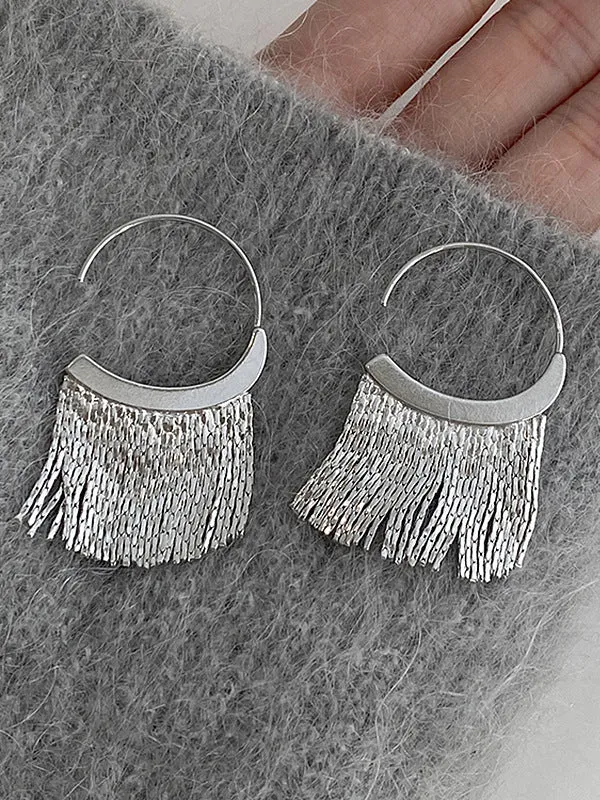 Normcore Geometric Tasseled Drop Earrings