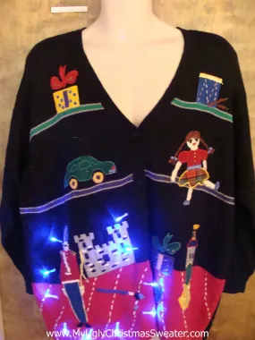 Nutcracker Bodyguard Light Up Ugly Xmas Sweater