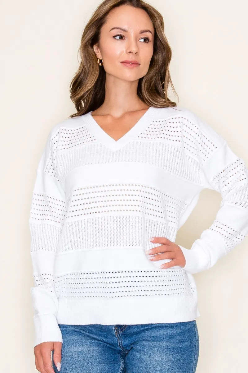 Open Knit Vneck Pullovers - 2 Colors!