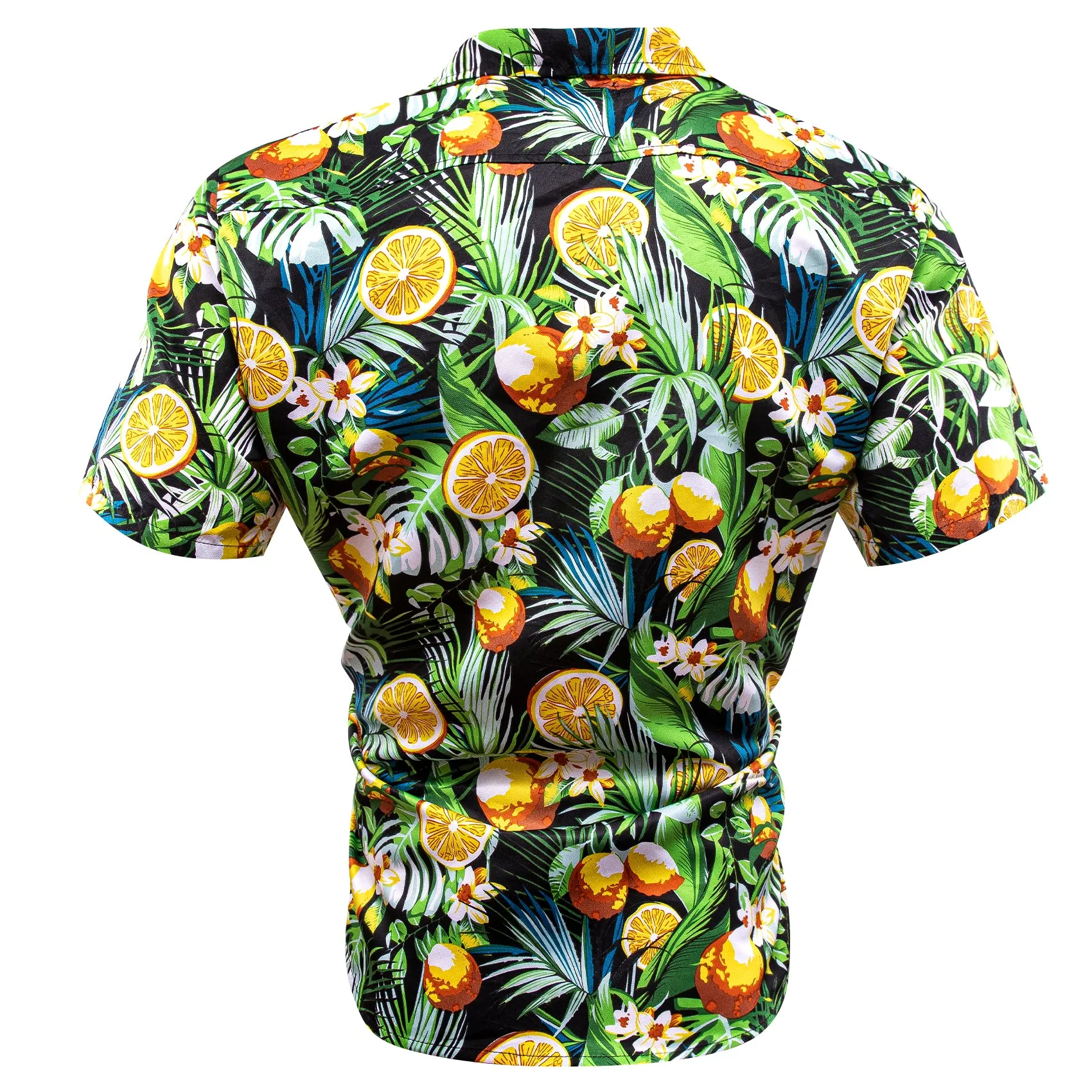 Orange Green Novelty Men's Short Sleeve Summer Shirt