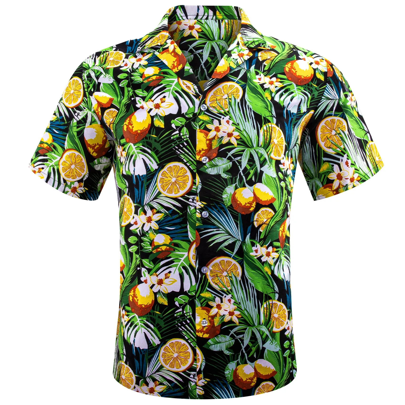 Orange Green Novelty Men's Short Sleeve Summer Shirt