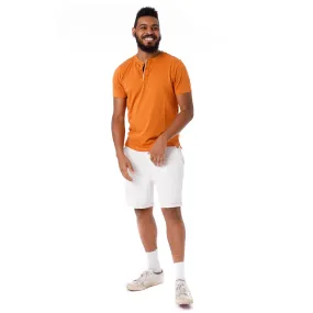 Organic Short Sleeve Henley T-Shirt / Orange