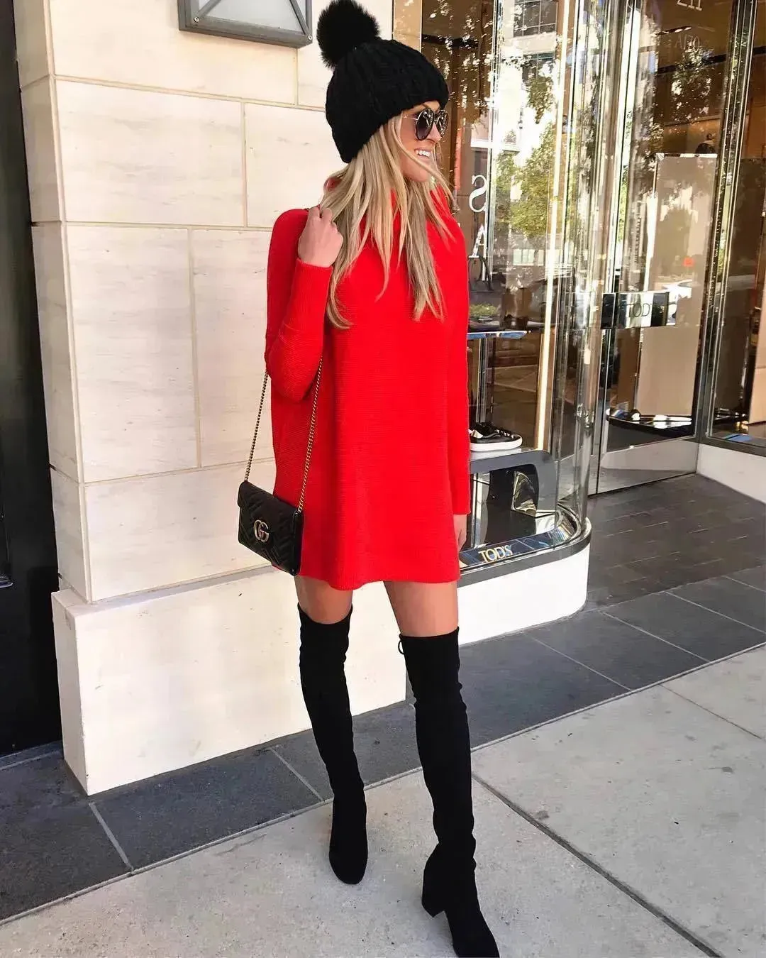 Oversized Mini Turtleneck Pullover Dress