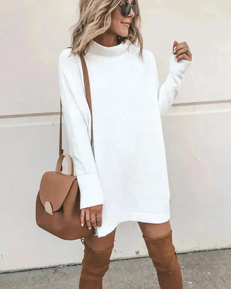 Oversized Mini Turtleneck Pullover Dress