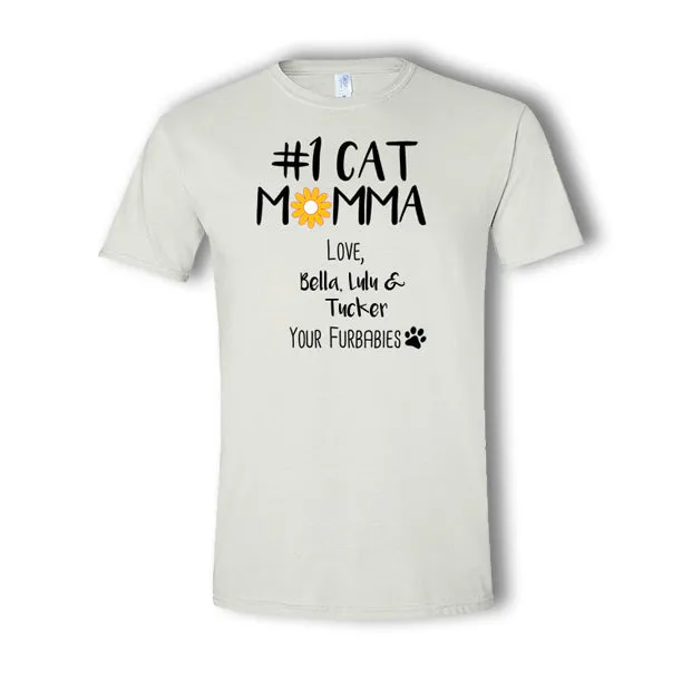 Personalized #1 Cat Momma Multi-Pet T-Shirt