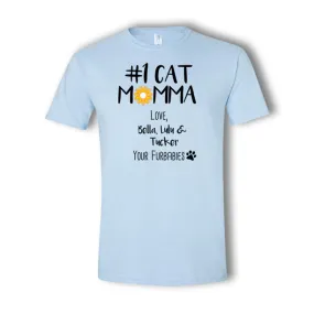 Personalized #1 Cat Momma Multi-Pet T-Shirt