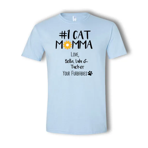 Personalized #1 Cat Momma Multi-Pet T-Shirt