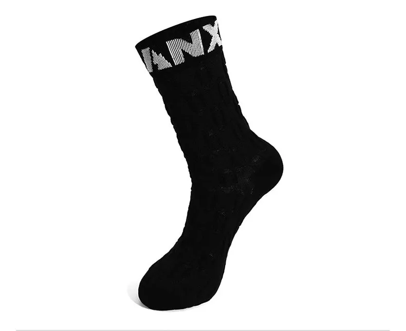 Plain Jacquard Mid Calf Socks