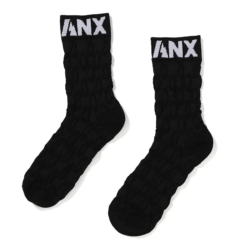 Plain Jacquard Mid Calf Socks