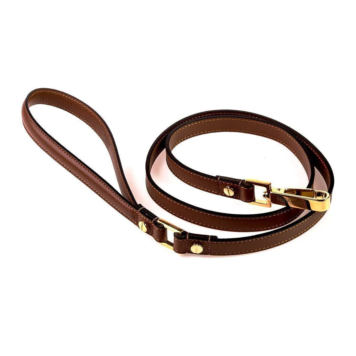 Plain Leather Dog Collar Brown