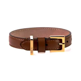 Plain Leather Dog Collar Brown