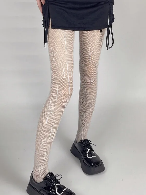 Punk cross fishnet tights