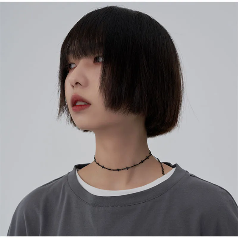 Punk Stainless Steel Cross Choker Necklace for Women Girls Hiphop Gothic Cross Collar Necklace Rock Fashion Jewelry Gifts