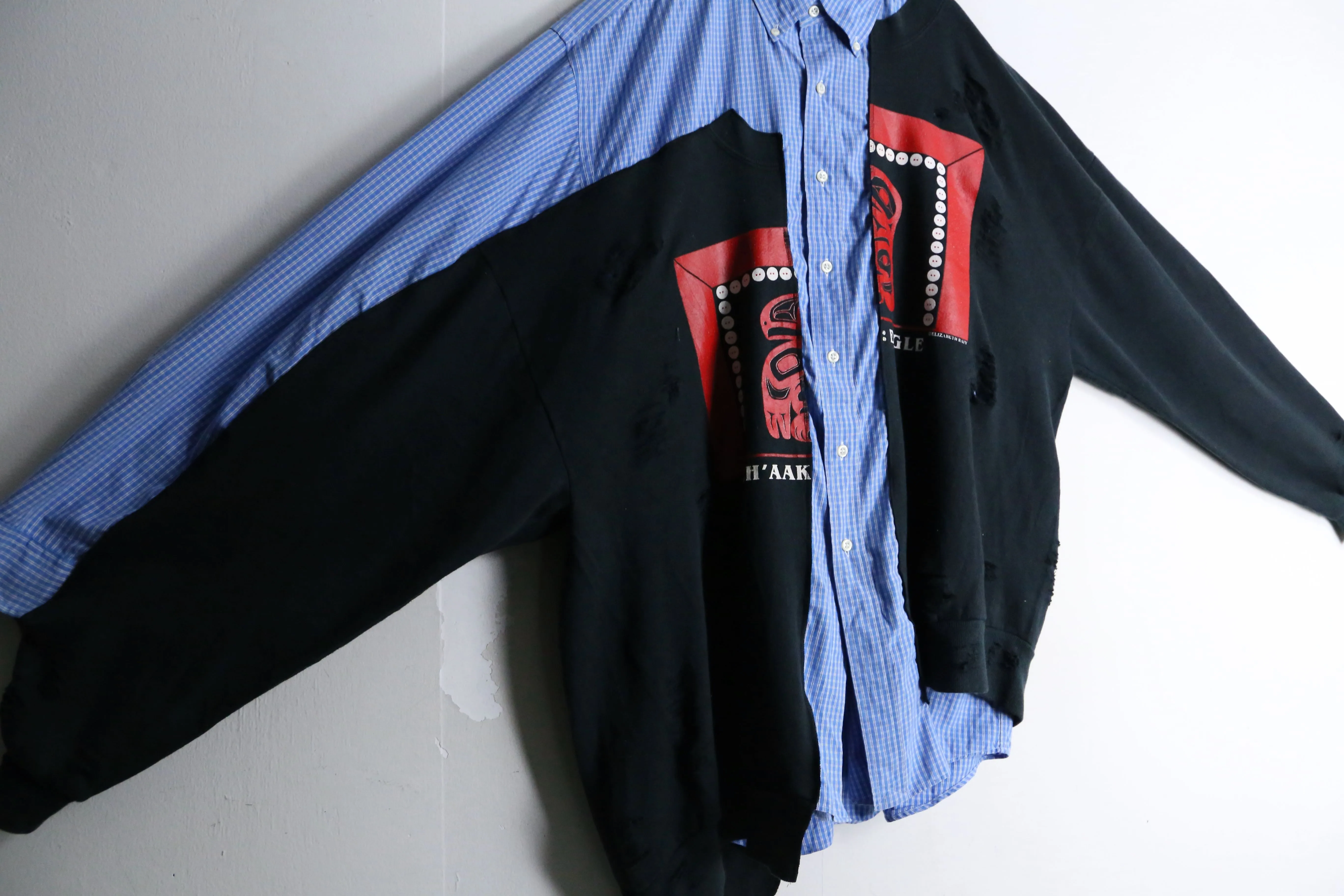 "Remake" shirt docking sweat