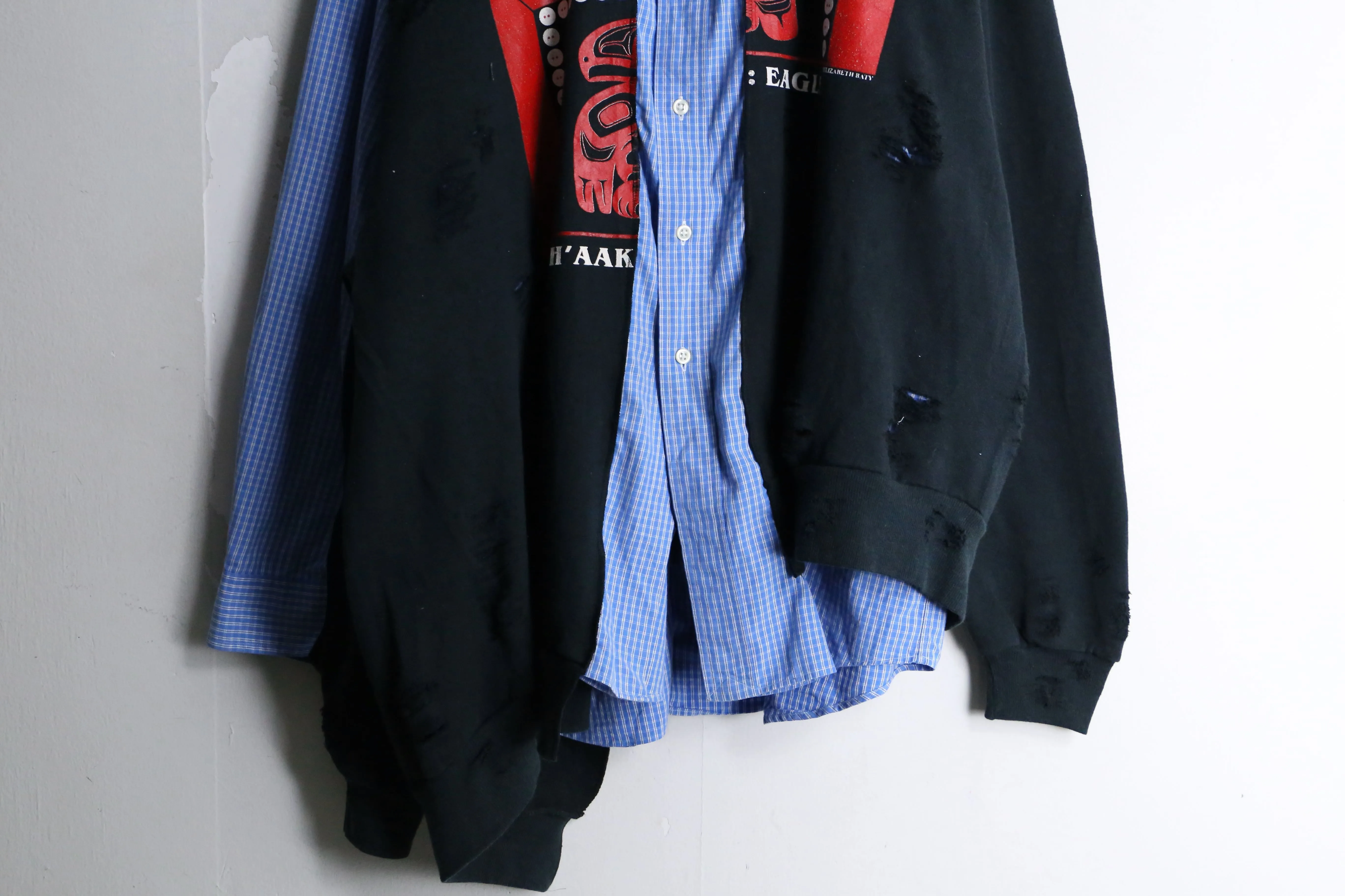 "Remake" shirt docking sweat