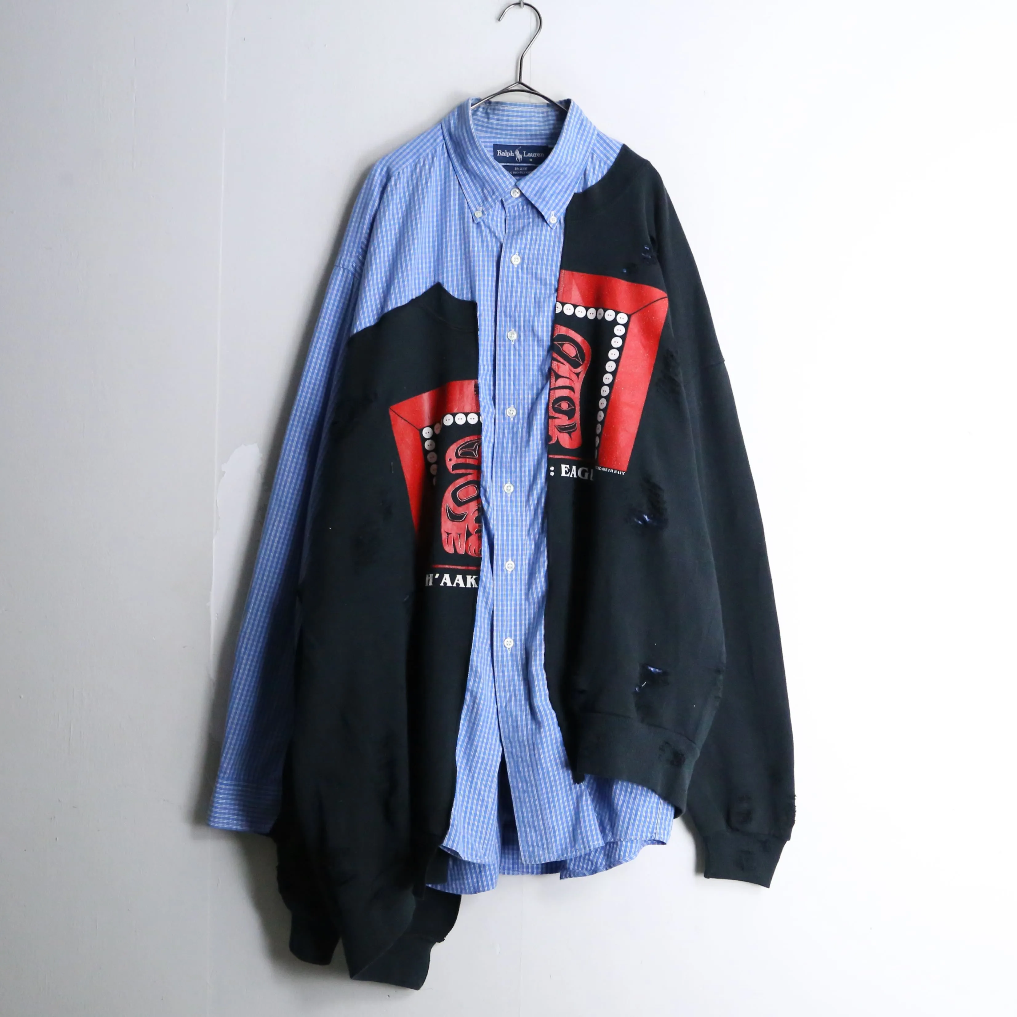 "Remake" shirt docking sweat