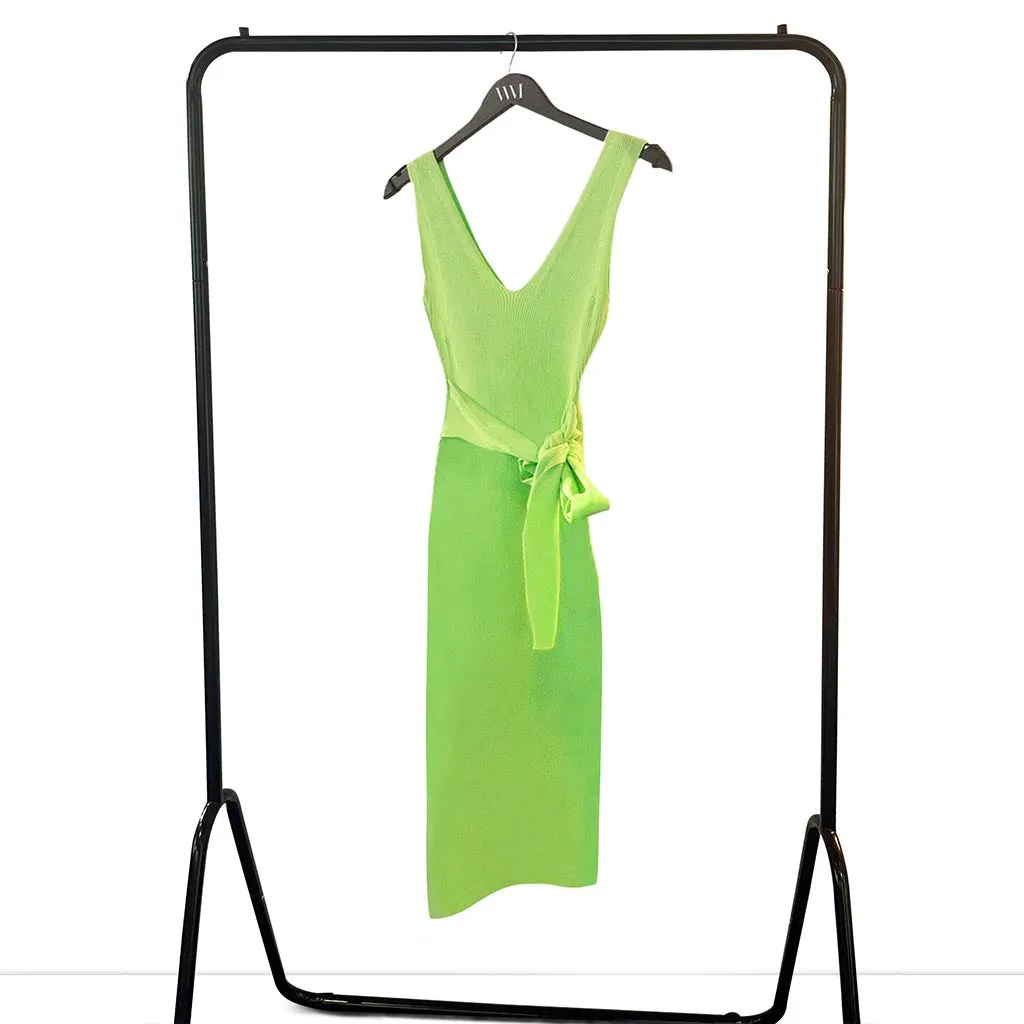 Resort Collection Ribbed Bodycon Dress in lime