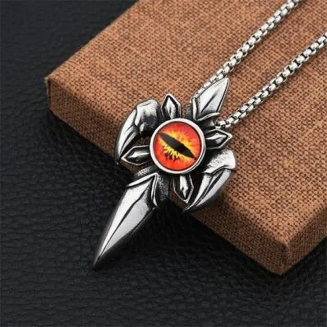 Retro Religious Style Triangle Eye Masonic Men's High Quality Metal Pendant Necklace Classic Punk Men's Amulet Jewelry