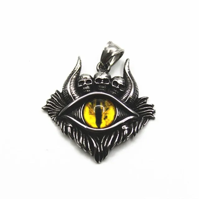 Retro Religious Style Triangle Eye Masonic Men's High Quality Metal Pendant Necklace Classic Punk Men's Amulet Jewelry