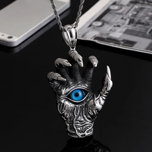 Retro Religious Style Triangle Eye Masonic Men's High Quality Metal Pendant Necklace Classic Punk Men's Amulet Jewelry