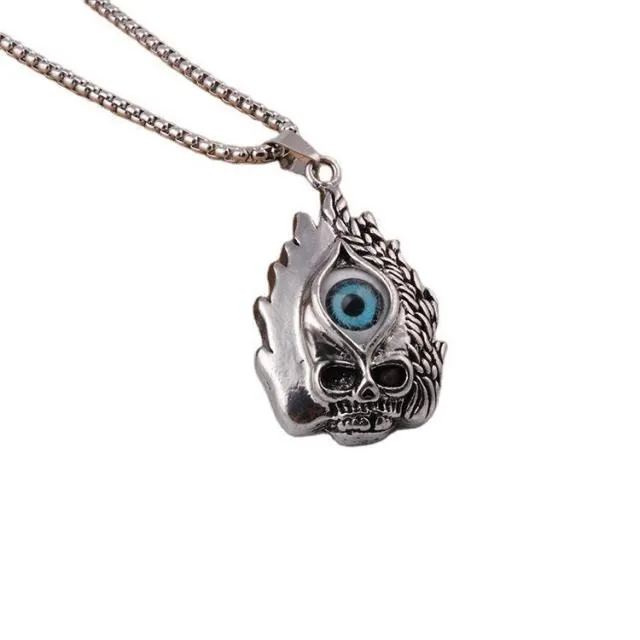 Retro Religious Style Triangle Eye Masonic Men's High Quality Metal Pendant Necklace Classic Punk Men's Amulet Jewelry