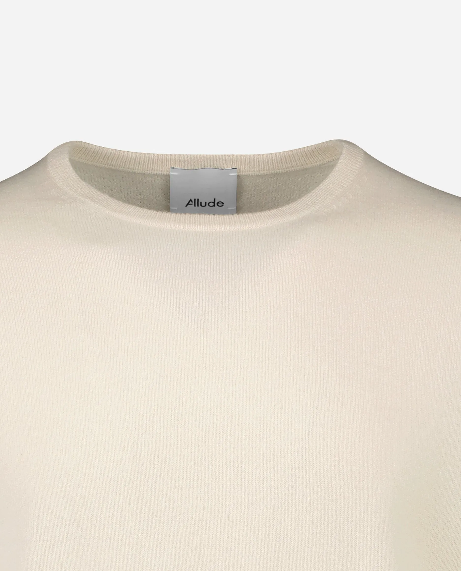 Rundhals Pullover aus Cashmere in Creme