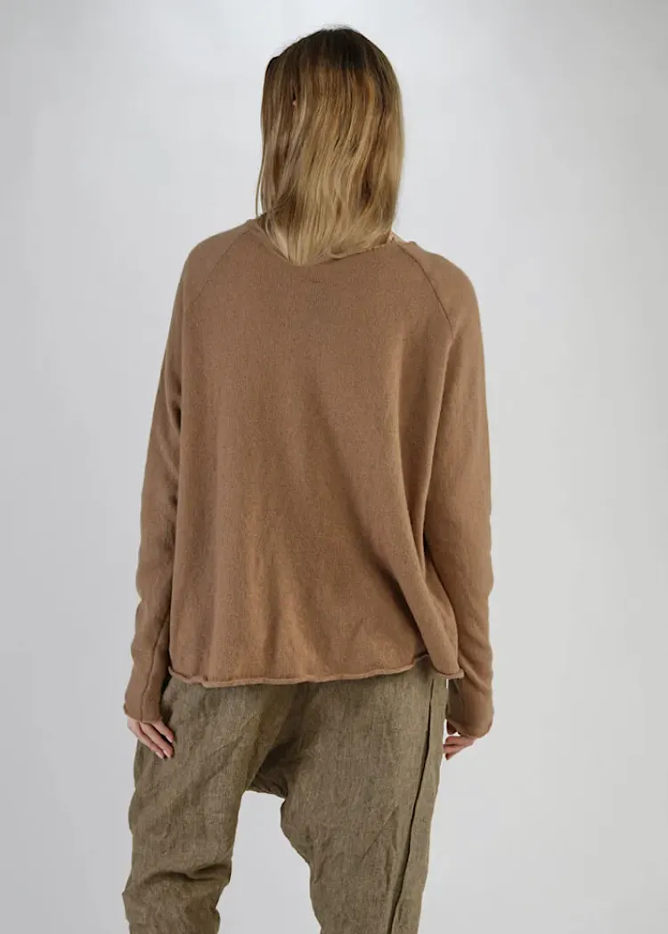 RUNDHOLZ MAINLINE PULLOVER *MERLOT MELANGE* (Shown in CAMEL MELANGE)