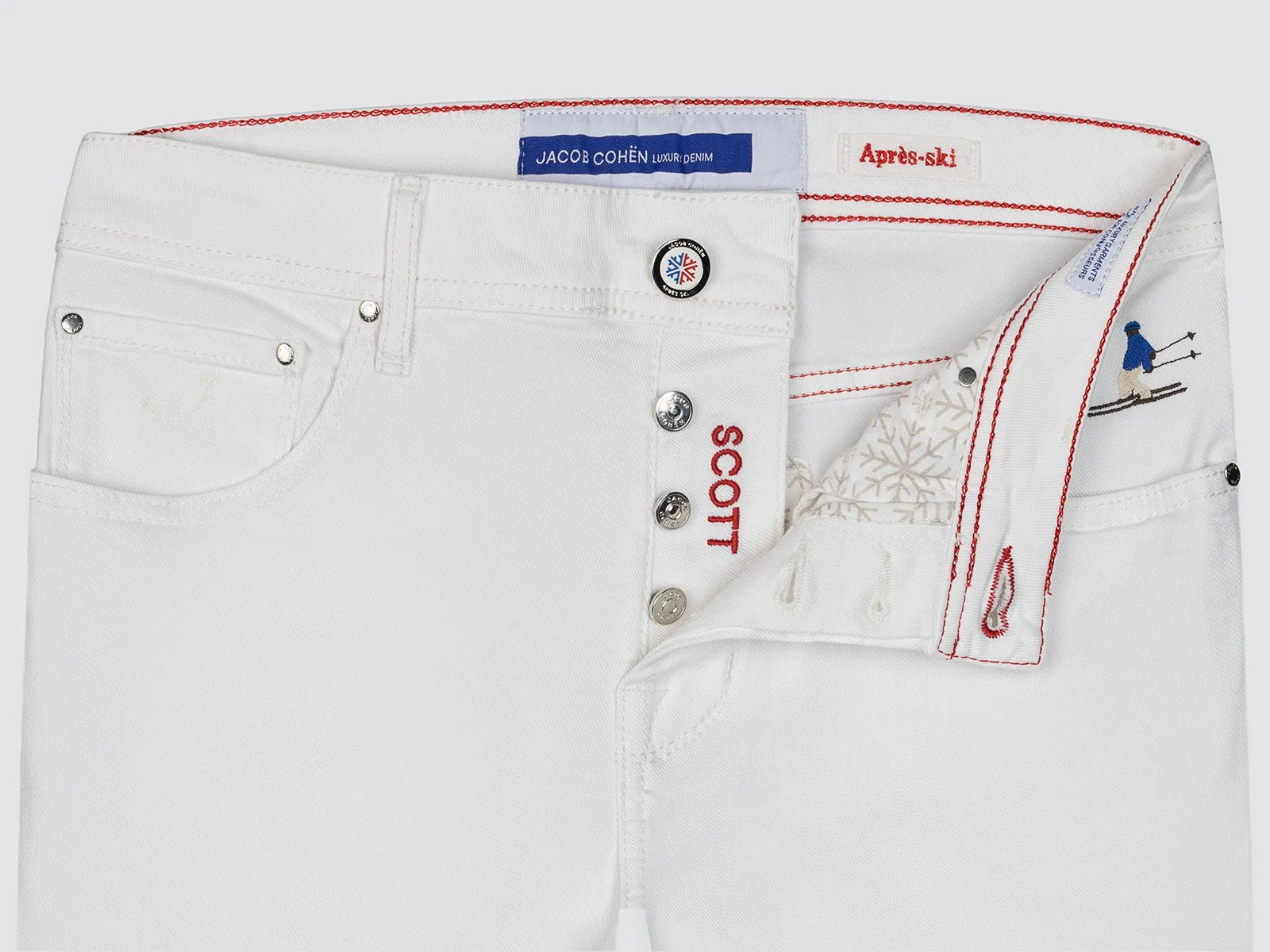 SCOTT WHITE DENIM STRETCH APRES-SKI CAPSULE