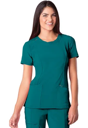 Scrub Top - Cherokee Infinity Women's Round Neck Top - Teal Blue, 2624A