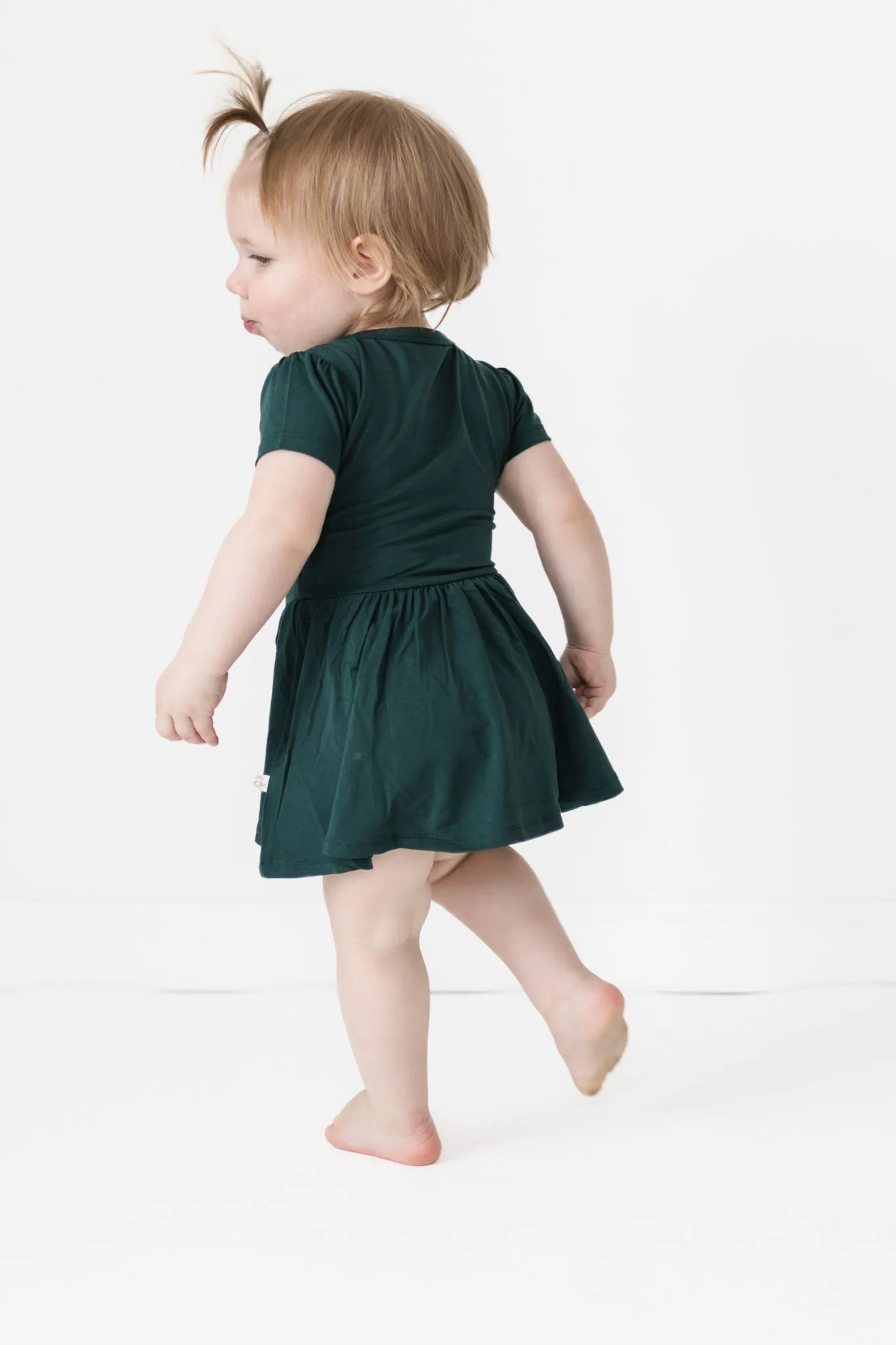 Sea Moss Short Sleeve Bodysuit Twirl Dress