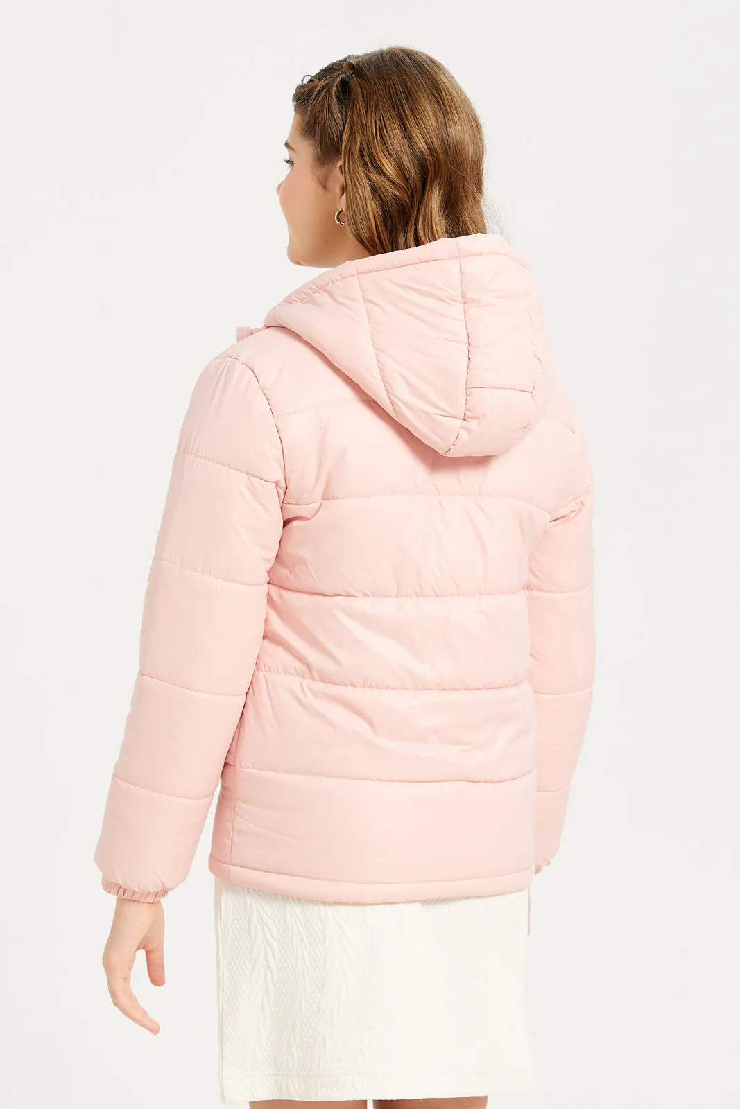 Senior Girls Pink Hooded Jacket