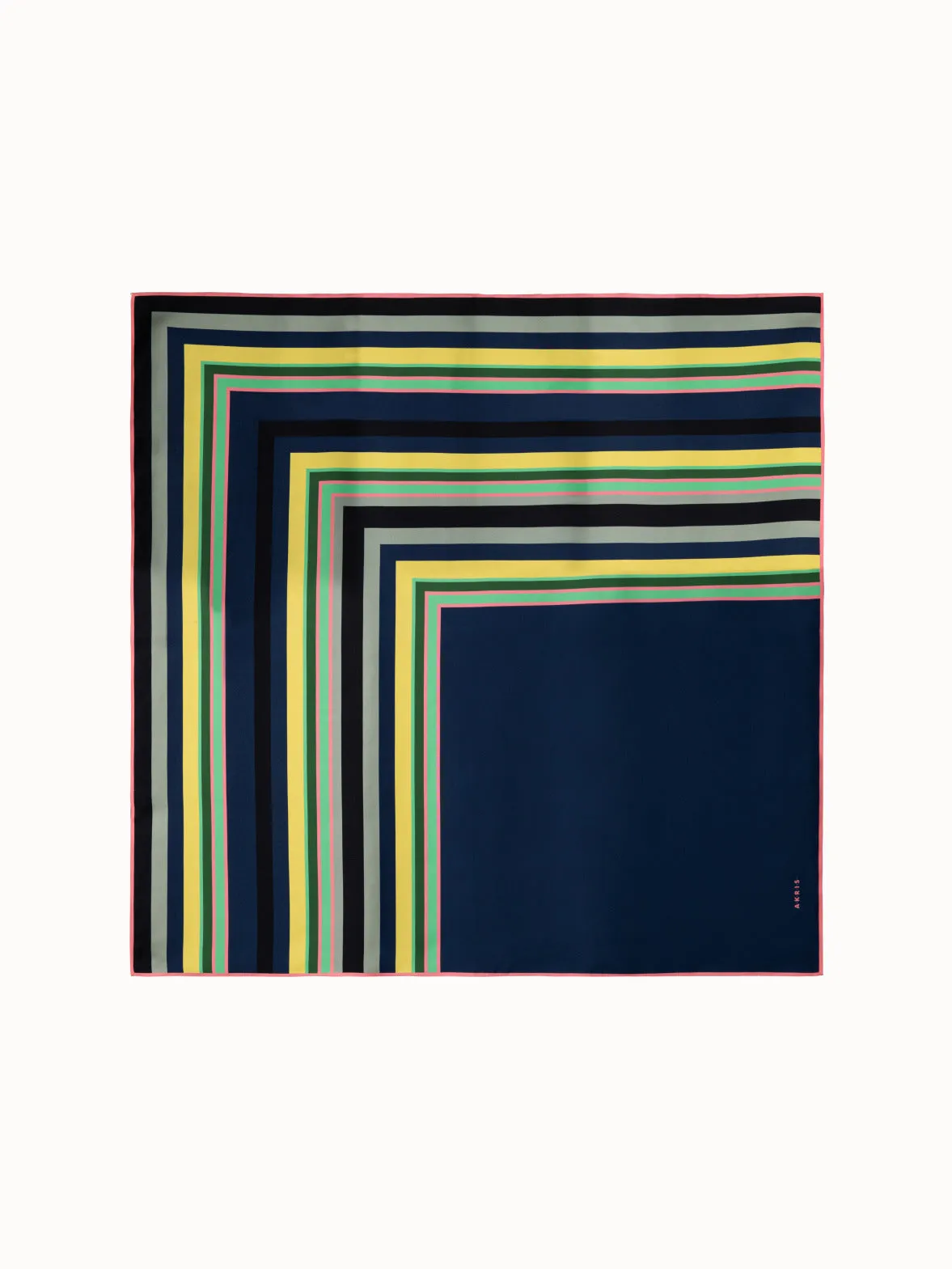 Silk Twill Polychromatic Stripes Scarf